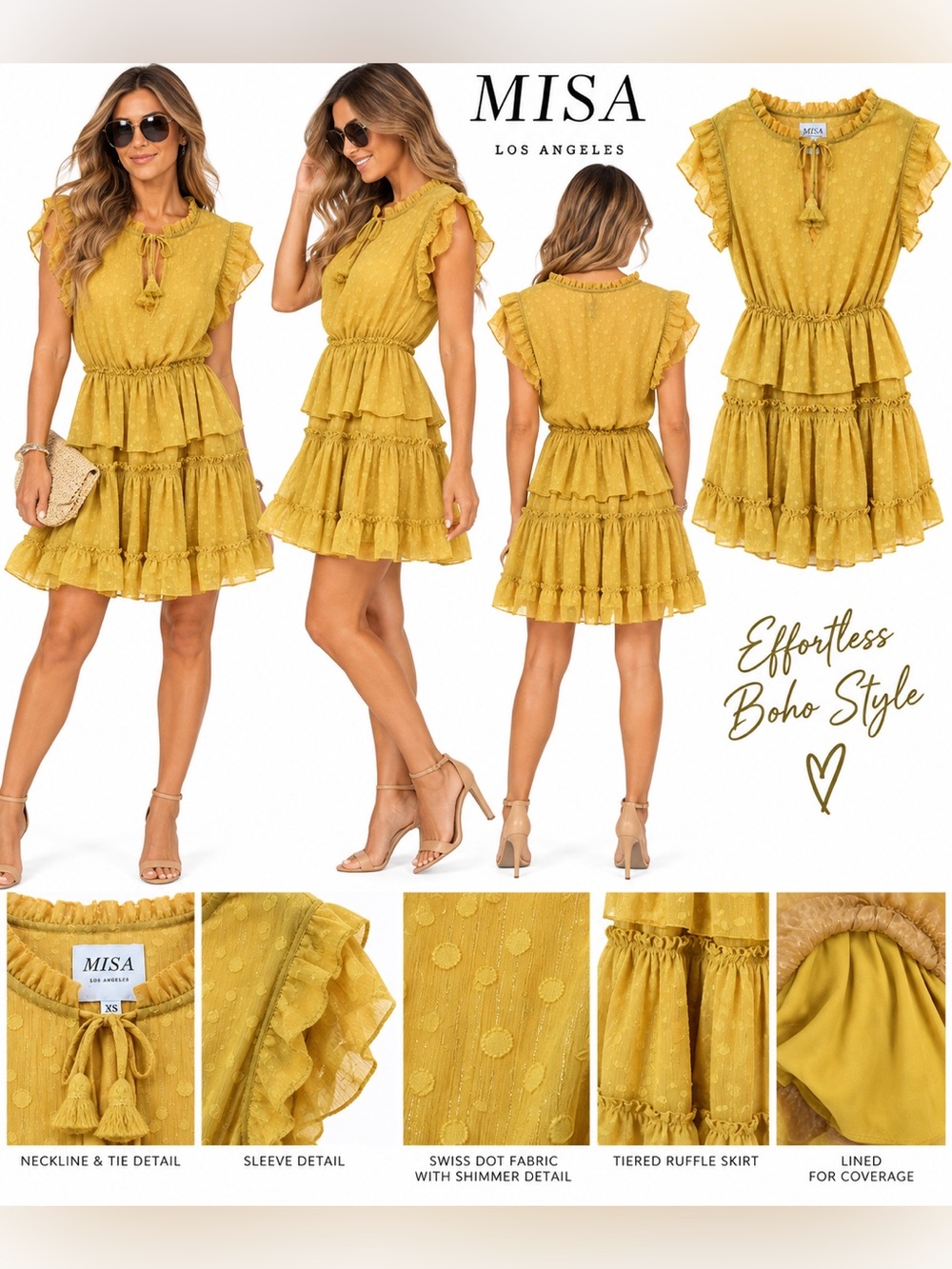 Miss Los Angeles Ruffle Dot Mini Dress